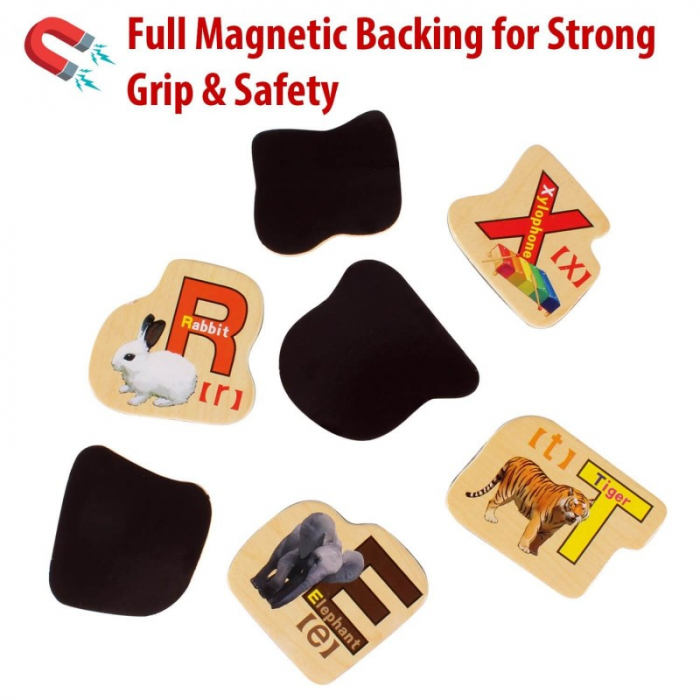 Set 28 piese litere magentice din lemn English Letters, multicolor [4]