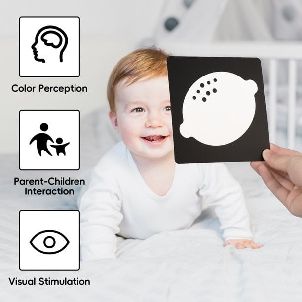 Set 40 imagini stimulare vizuala si cognitiva bebelusi, carduri alb-negru, 0-3 luni [2]