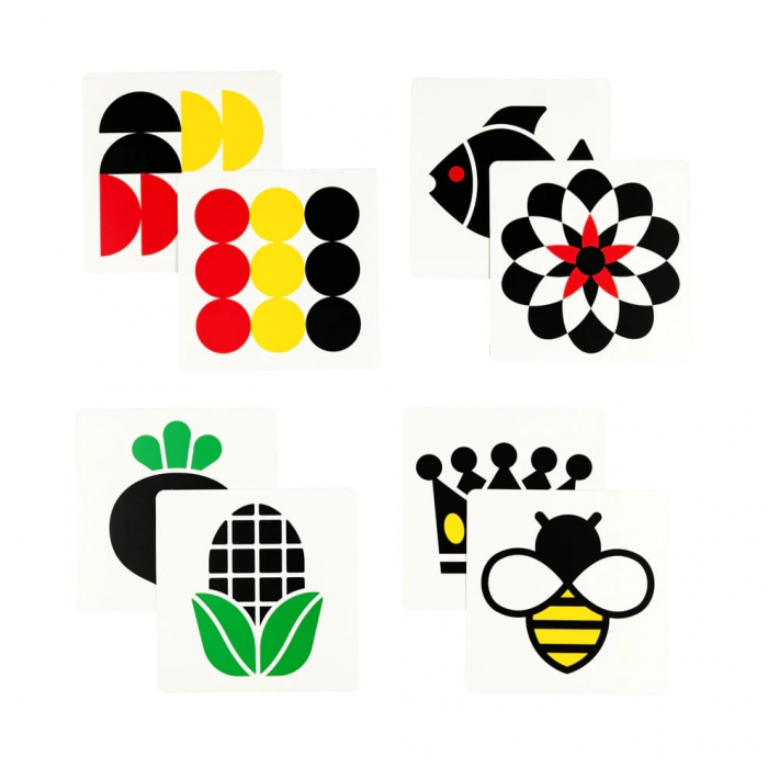 Set 40 imagini stimulare vizuala si cognitiva bebelusi, carduri multicolor, 3-6 luni [4]