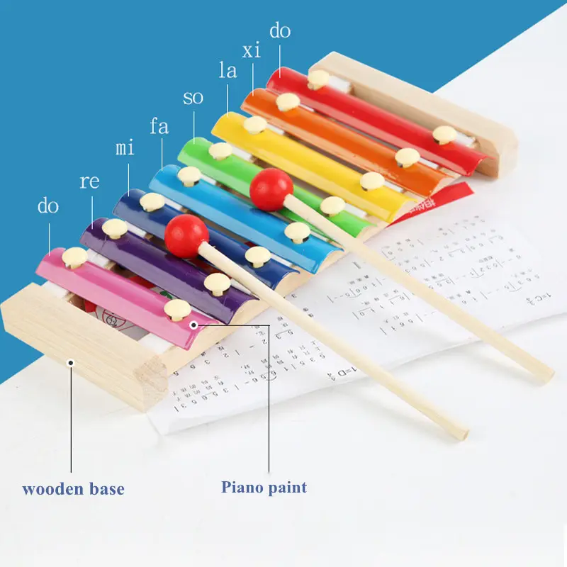 Set 9 Instrumente muzicale educative din lemn, multicolor [3]