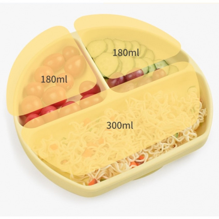 Set 5 piese diversificare bebelusi si copii din silicon , fara alergeni, galben [2]