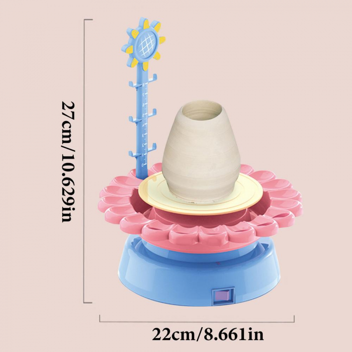 Set Atelier de Olarit si Pictat pentru copii cu Vopsele, Lut si Accesorii, 22 piese, albastru [9]