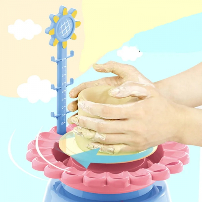 Set Atelier de Olarit si Pictat pentru copii cu Vopsele, Lut si Accesorii, 22 piese, albastru [3]