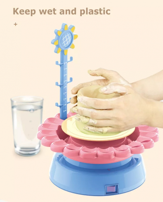 Set Atelier de Olarit si Pictat pentru copii cu Vopsele, Lut si Accesorii, 22 piese, albastru [5]