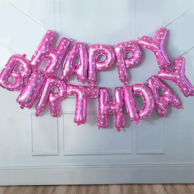 Set baloane folie , Happy Birthday, 40 cm, roz [3]