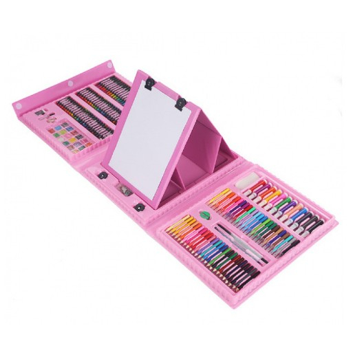 Set Complet pentru Pictura si Desen Tip Servieta, 208 Piese, 3-12 Ani, Roz [1]