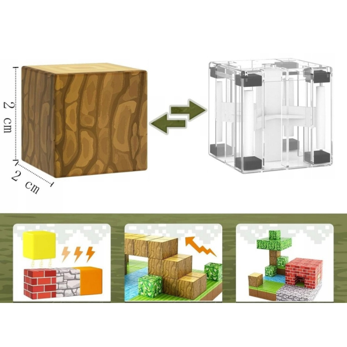 Set cuburi magnetice Creative tip Minecraft, 103 piese, multicolor [2]