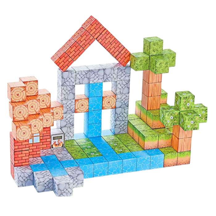 Set cuburi magnetice Creative tip Minecraft, 119 piese, multicolor [1]