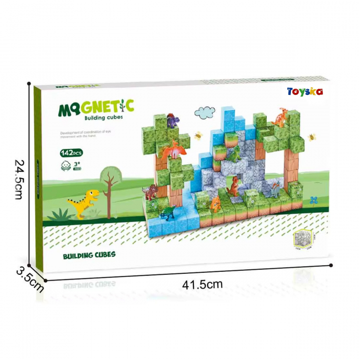 Set cuburi magnetice Creative tip Minecraft, 142 piese, multicolor [4]