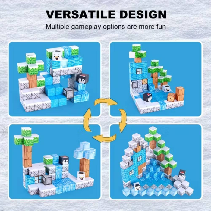 Set cuburi magnetice Creative tip Minecraft Ice, 93 piese, multicolor [3]