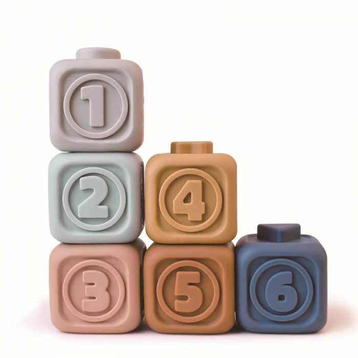 Set Cuburi moi si Turn cu inele Iepuras, multicolor [4]