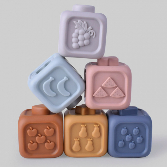 Set Cuburi moi si Turn cu inele Iepuras, multicolor [5]