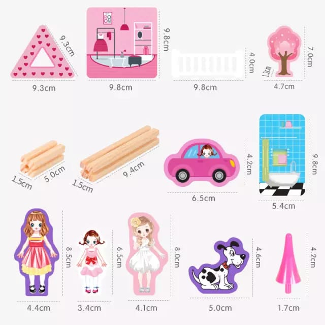 Set de constructie din lemn Micul Arhitect Princess, 298 piese, multicolor [7]