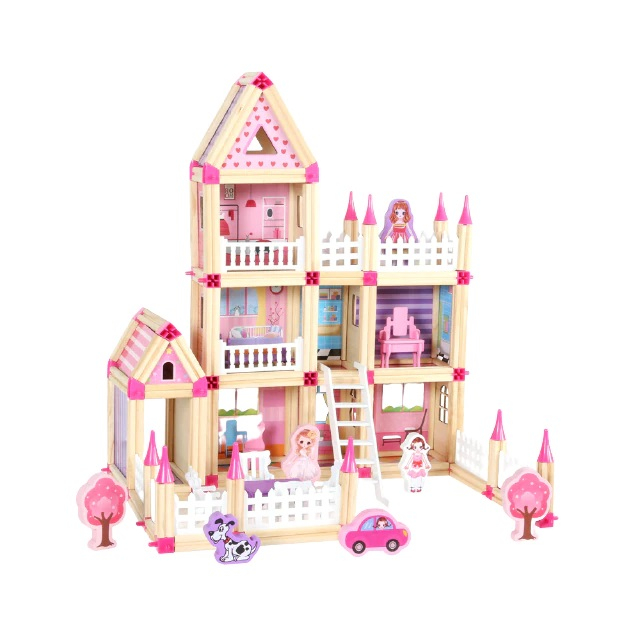Set de constructie din lemn Micul Arhitect Princess, 298 piese, multicolor [2]