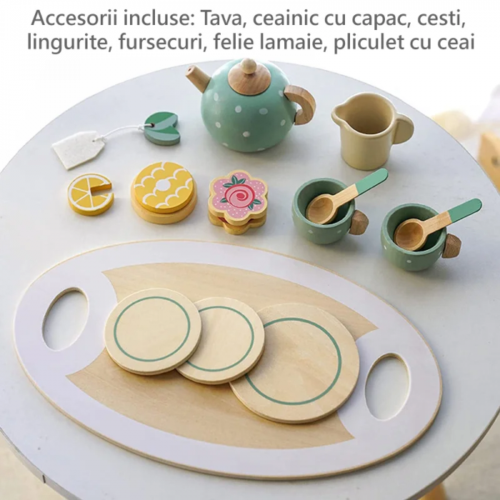 Set de Ceai din lemn Afternoon Tea, 15 piese, multicolor [4]