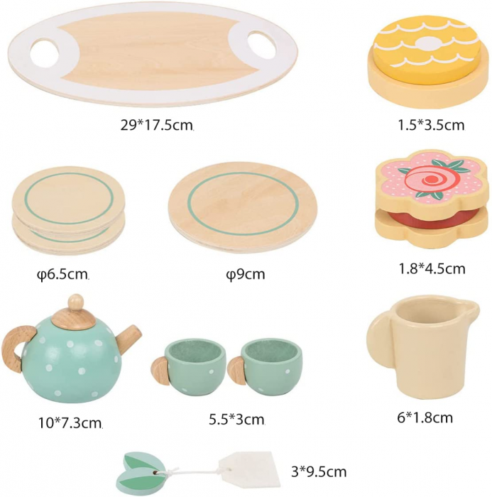 Set de Ceai din lemn Afternoon Tea, 15 piese, multicolor [7]