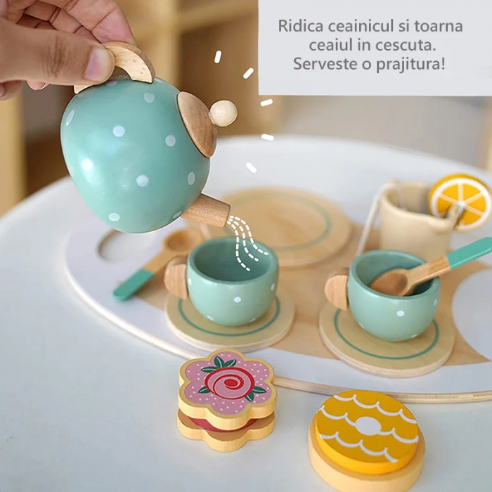 Set de Ceai din lemn Afternoon Tea, 15 piese, multicolor [5]