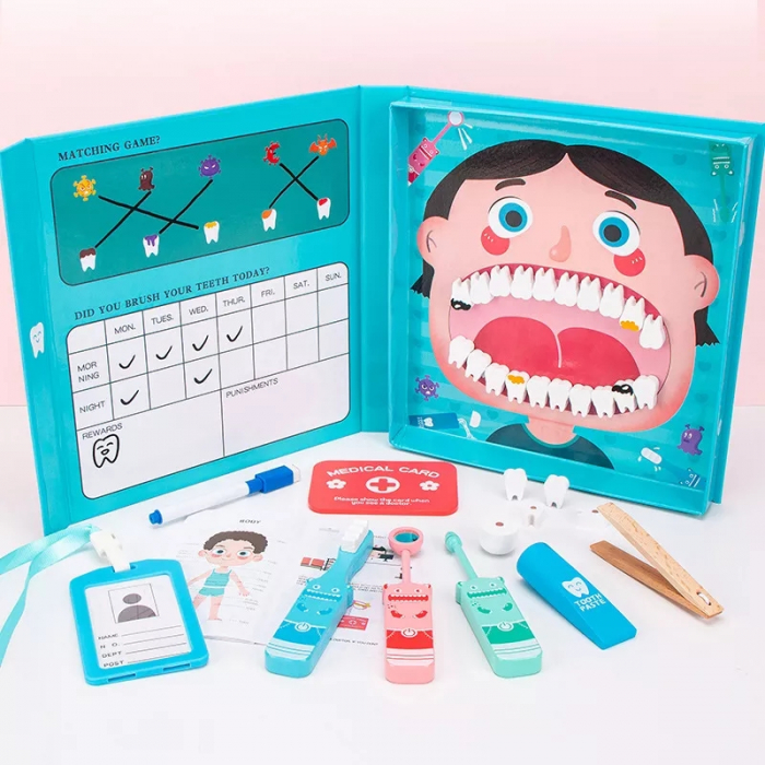 Set Doctor Stomatolog din lemn, 34 piese, multicolor [4]