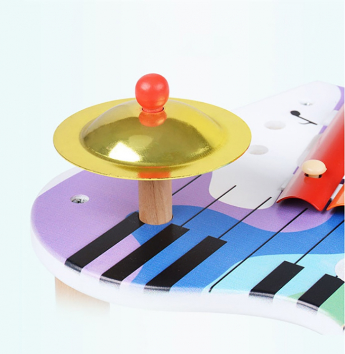 Set masuta cu instrumente muzicale din lemn, Rainbow Table, multicolor [5]