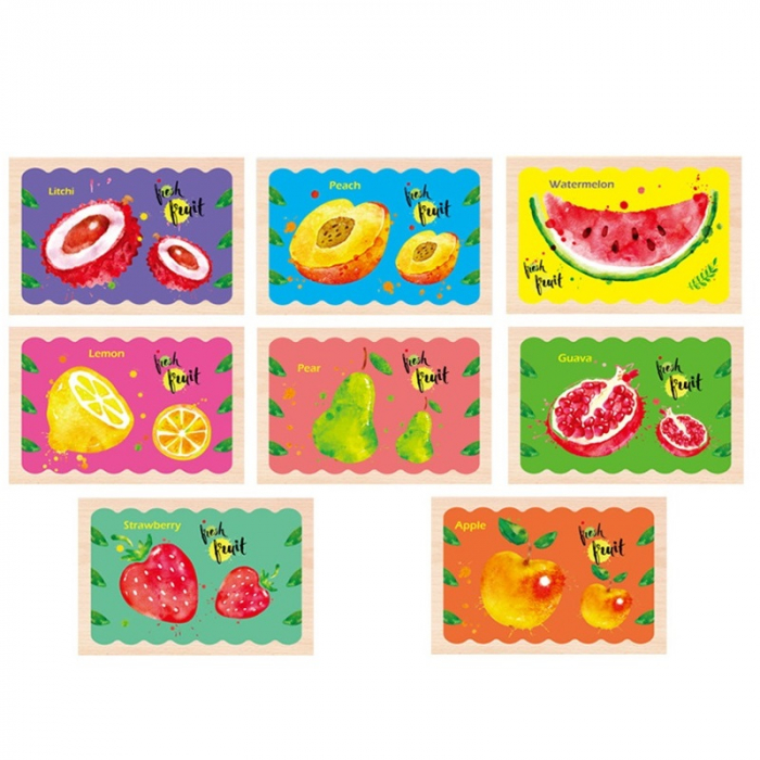 Set puzzle betisoare din lemn Creative Strip Fructe, 32 pcs, multicolor [2]