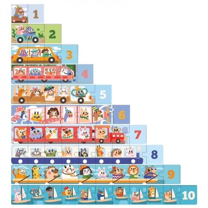 Set Puzzle educativ Invatam sa numaram Traffic Numbers, 65 piese, multicolor [2]
