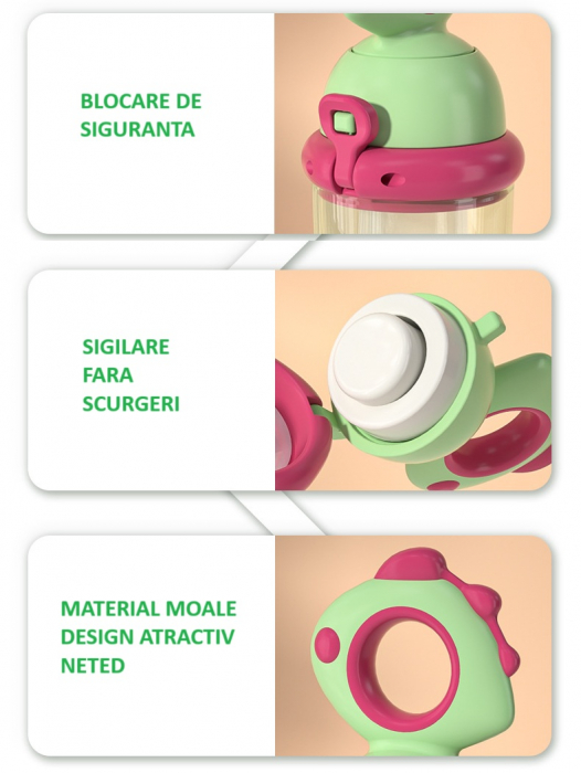 Suzeta pentru diversificarea alimentatiei/dentitie din silicon pentru fructe si piure proaspat, Verde/Fucsia [2]
