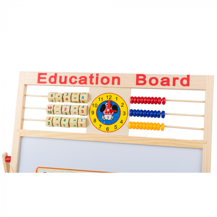 Tabla de scris din lemn, magnetica, educativa cu doua fete si suport, 64x47 cm, L15-6 [3]