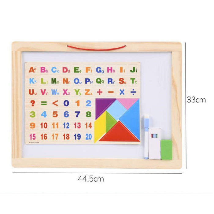 Tabla magnetica pentru copii 4 in 1, 44.5 x 33 cm, natur [6]