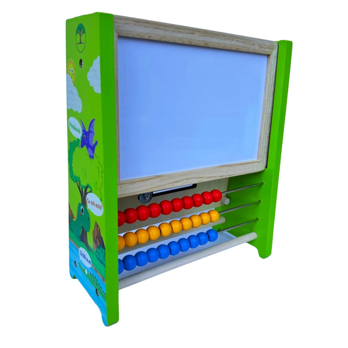 Tablita educativa in limba Romana din lemn cu calendar si abac, multicolor [3]