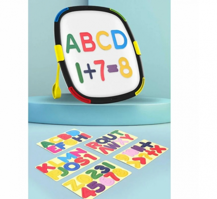 Tablita magnetica reversibila pentru desen si puzzle cu peisaje Dinozauri, multicolor [6]