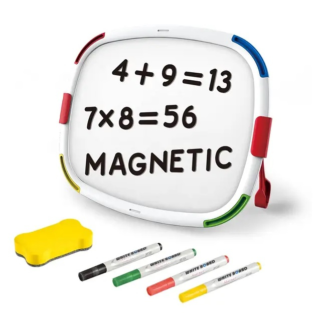Tablita magnetica reversibila pentru desen si puzzle tangram cu peisaje Ferma, multicolor [4]