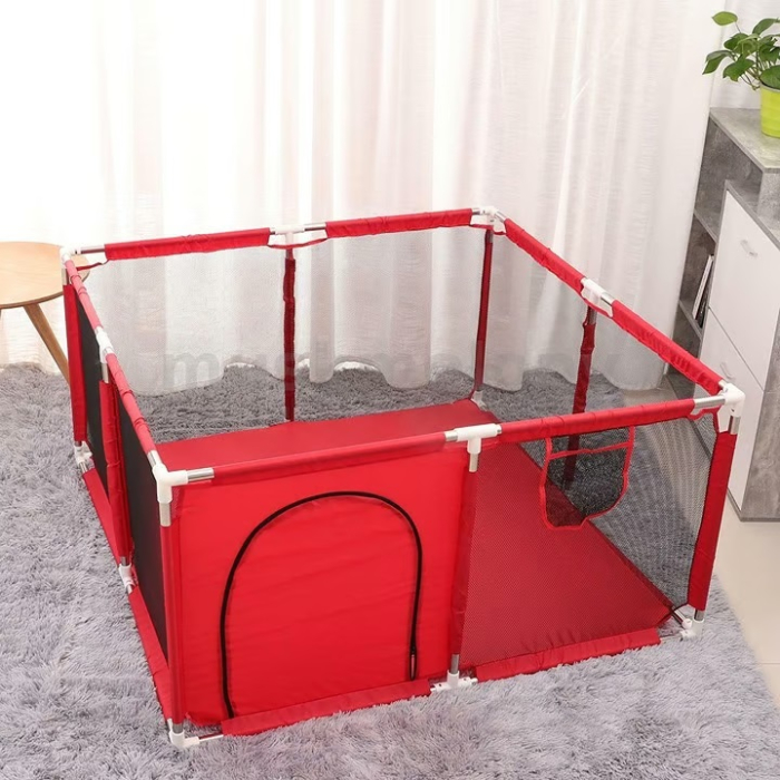 Tarc de joaca pentru copii, 128 x 128 x 65 cm, rosu [4]