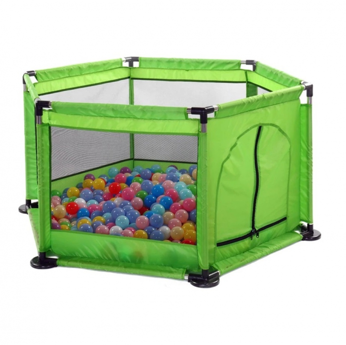 Tarc pentru Bebe cu 30 de bile multicolore incluse, 128 x 113 x 65 cm, verde [2]