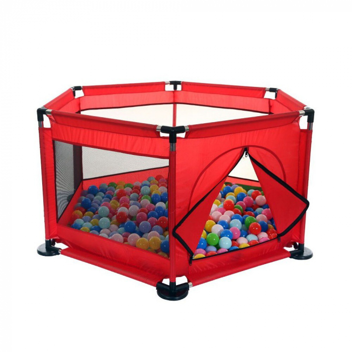 Tarc pentru Bebe cu 50 de bile multicolore incluse, 128 x 113 x 65 cm, rosu [3]