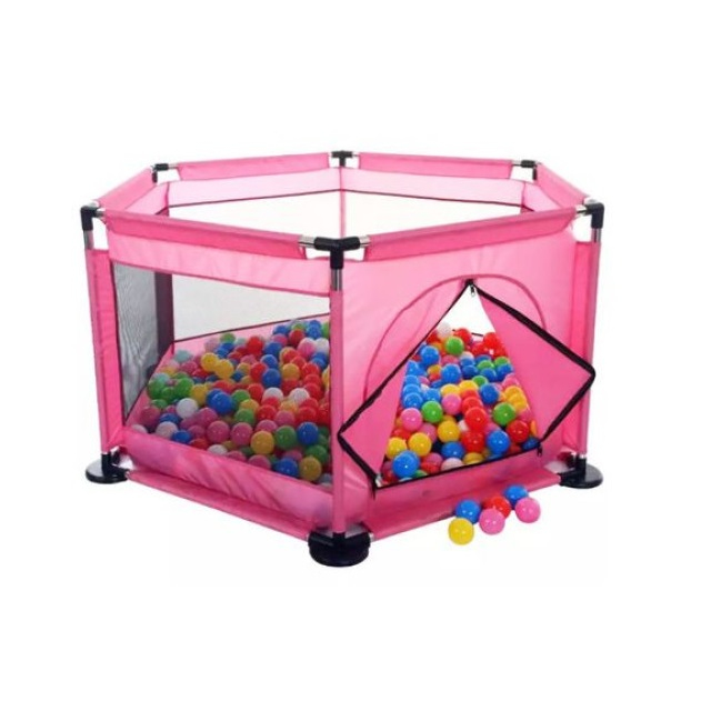 Tarc pentru Bebe cu 50 de bile multicolore incluse, 128 x 113 x 65 cm, roz [3]