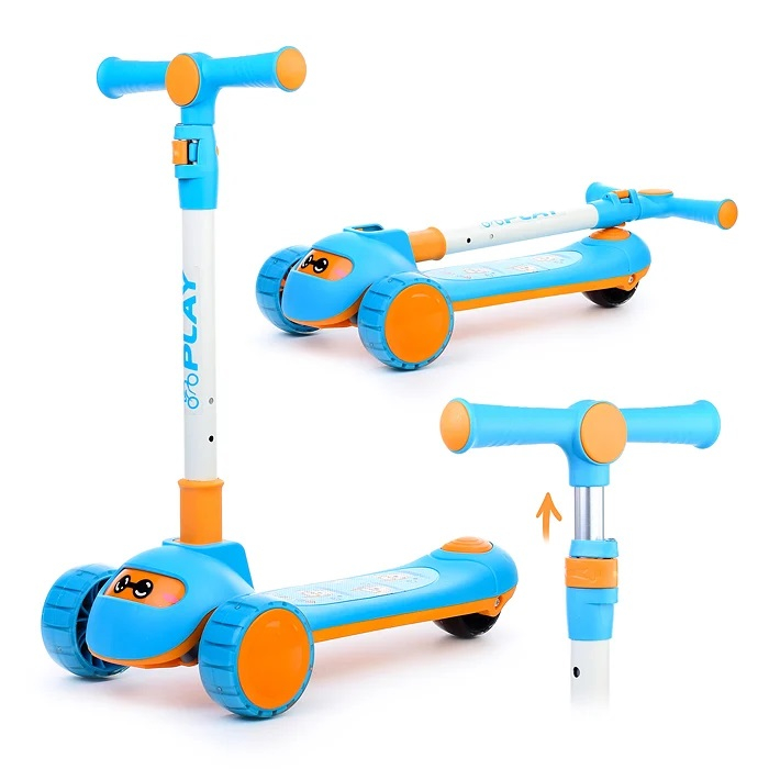Trotineta copii pliabila Play cu roti luminoase, albastru [2]