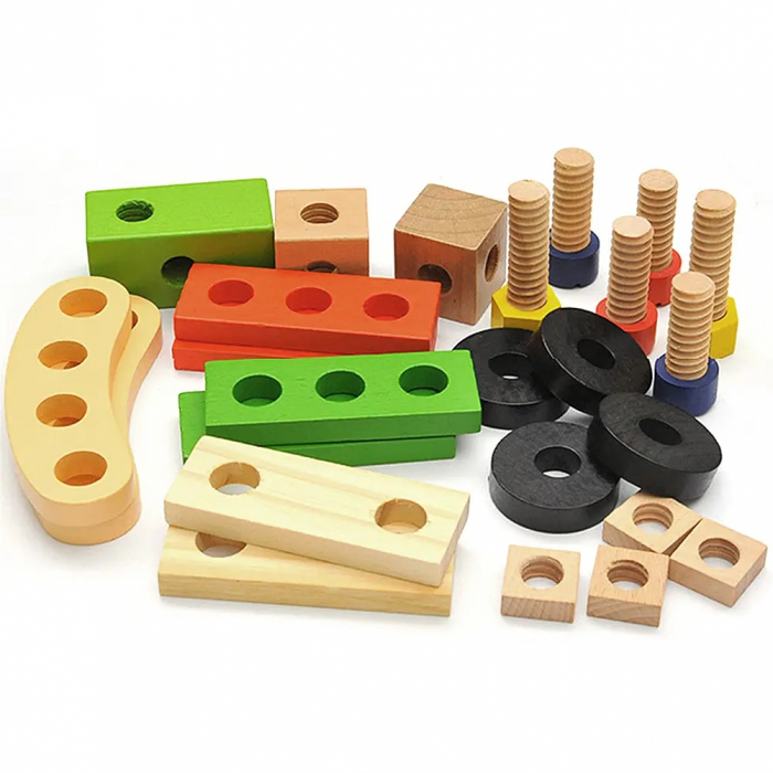 Trusa de scule din lemn Montessori, 35 piese, multicolor [5]