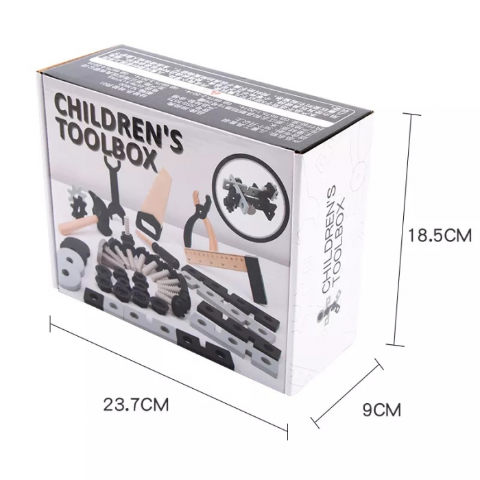 Trusa de scule din lemn Montessori Children's Toolbox, 42 piese, multicolor [8]
