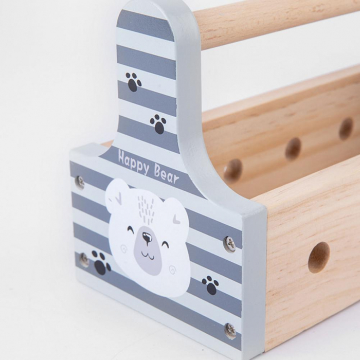 Trusa de scule din lemn Montessori Tool Kit, 21 piese, multicolor [8]