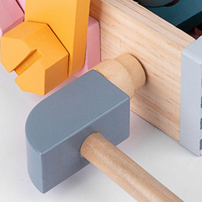 Trusa de scule din lemn Montessori Tool Kit, 21 piese, multicolor [4]