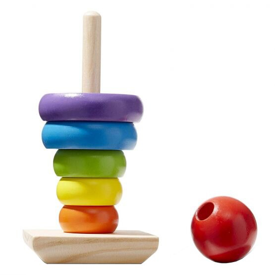 Turn curcubeu din lemn Montessori de stivuire, multicolor [4]