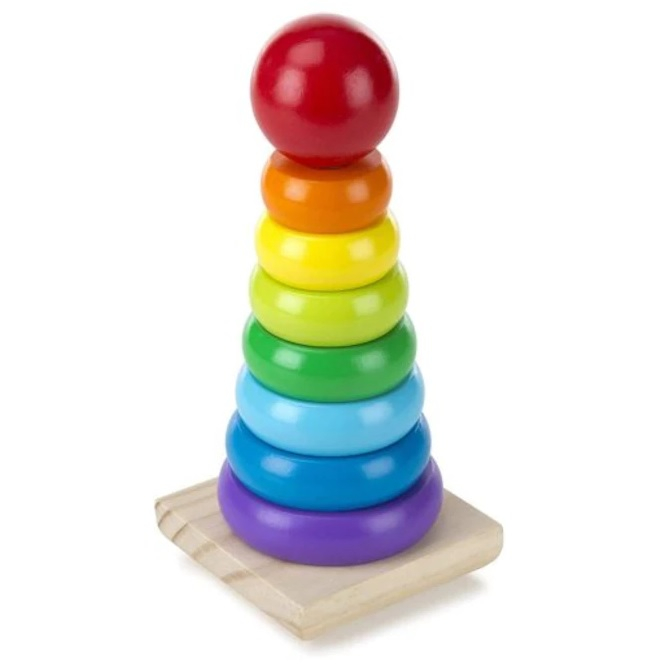 Turn curcubeu din lemn Montessori de stivuire, multicolor [5]