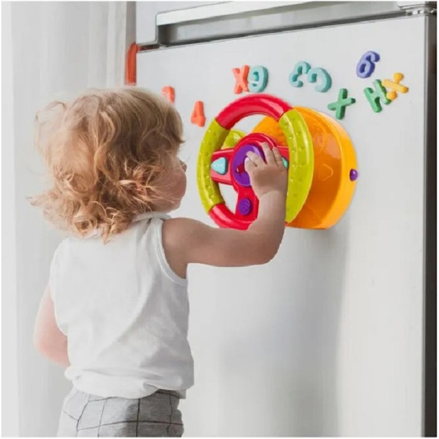Volan interactiv de jucarie pentru copii 2 in 1 cu sunete si lumini, multicolor [3]