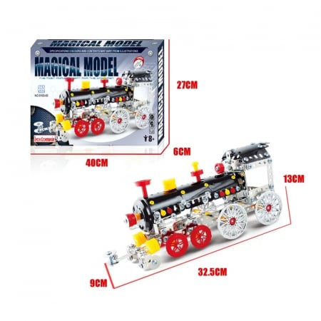 Set Constructie Metalic, Locomotiva, Magical Model, 353 piese, Toyska [3]