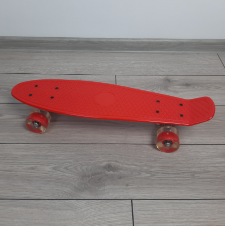 Penny Board cu roti luminoase LED, 55 cm, Rosu [2]