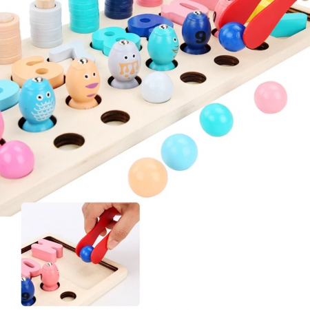 Jucarie 4 in 1 cu turnuri, cercuri, cifre, pescuit si bile [1]