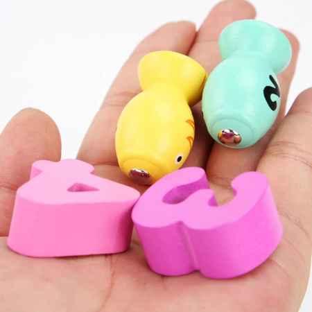 Jucarie 4 in 1 cu turnuri, cercuri, cifre, pescuit si bile [4]