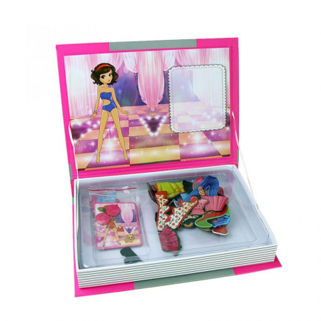 Joc educativ Carte magnetica cu piese puzzle, Princess Dress Up, Toyska [2]
