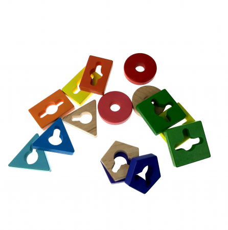 Sortator Montessori forme geometrice, 5 coloane [2]