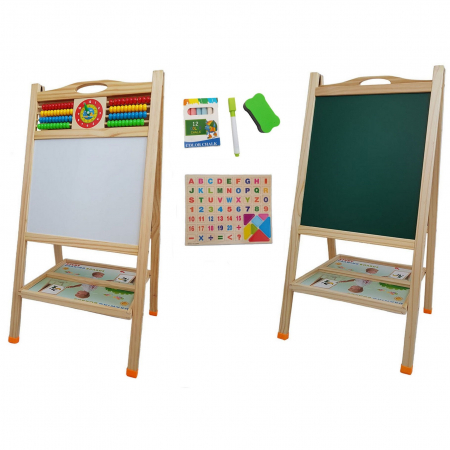 Tabla educativa din lemn 3 in 1 sevalet, 90x45 [0]